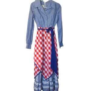 Vintage Jane Justin For Don Sophisticates Prairie Country Maxi Dress READ